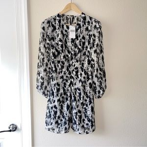 NWT Mango Printed Ruched Dress - Size 4